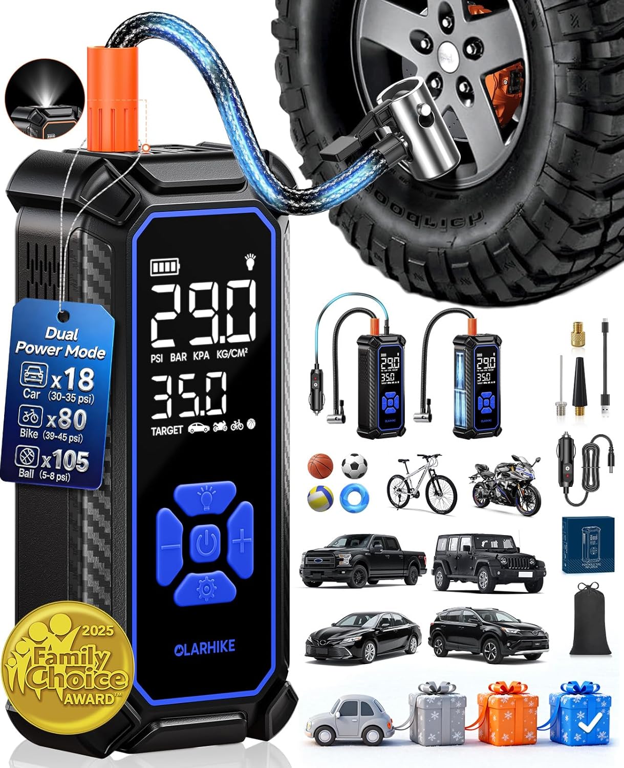 OlarHike Tire Inflator Portable Air Compressor 150PSI